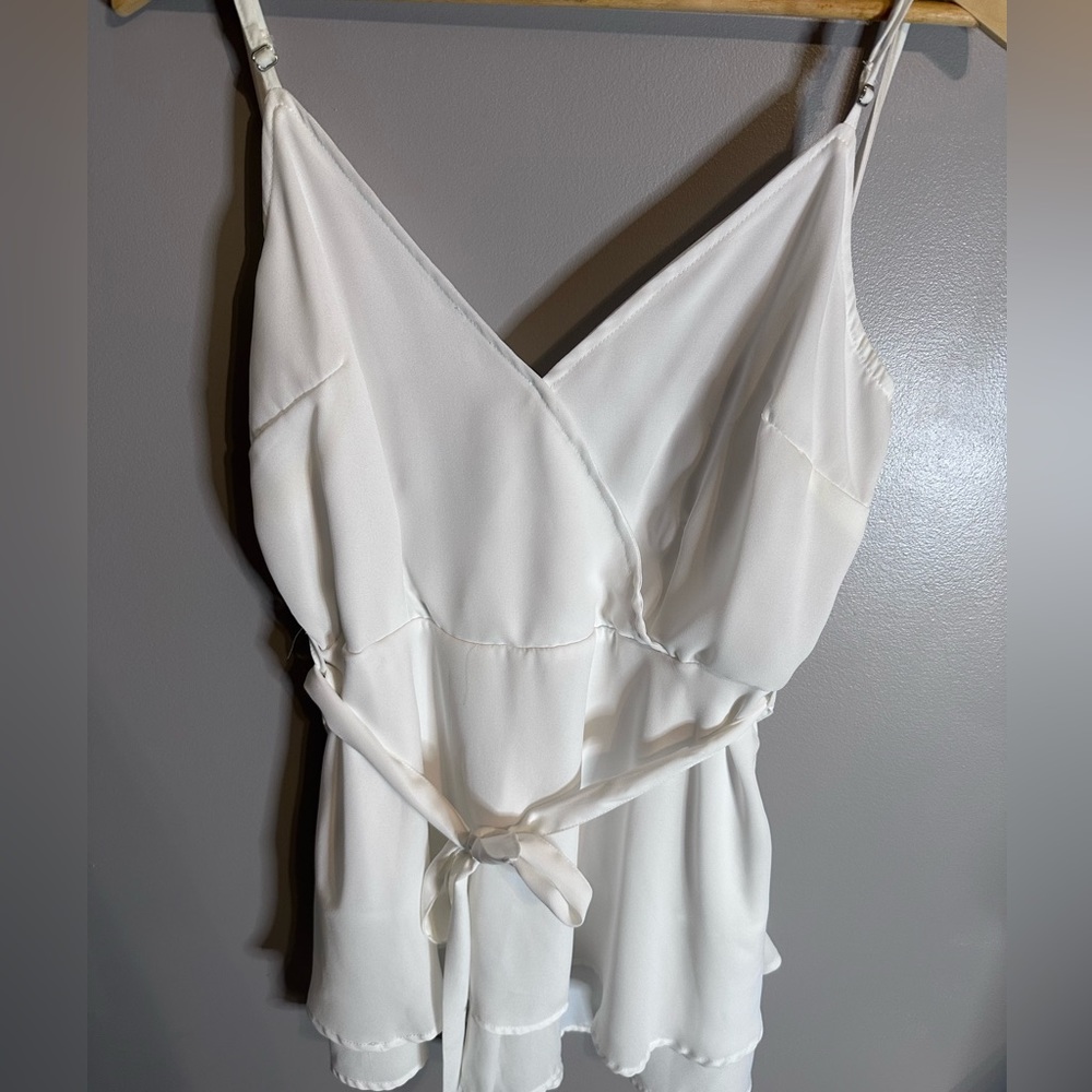 White Flowy Romper